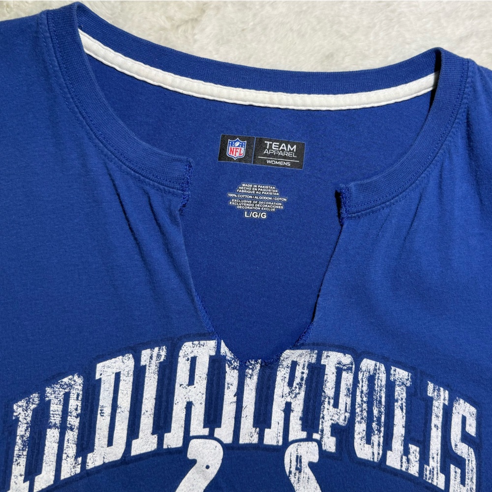 NFL Team Apparel size large blue Indianapolis Colts v-neck short sleeve t-shirt - Picture 3 of 5